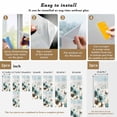 thumbnail image 6 of Teal Tulip Butterfly Window Privacy Film, Beige Turquoise Floral Farmhouse Blue Static Cling UV Sun Blocking Heat Control Window Tint Day and Night, Non-Adhesive One Way Privacy Cover 23.6''x59'', 6 of 7