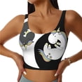 thumbnail image 2 of Haiem Unicorn in Yoga Pattern Womens Sports Bra - U Neck Padded Low Impact Yoga Bra Workout Crop Top Gym Moisture-Wicking Workout Vest -, 2 of 9