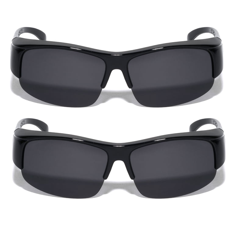 2 Pairs of Half Rim Sport Polarized Fit Over Sunglasses Wear  display picture 2