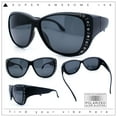 thumbnail image 2 of SA106 Polarized 55mm Fit Over OTG Butterfly Rhinestone Diva Sunglasses Matte Black, 2 of 11