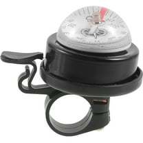 CATIEBYE 1Pcs Round Black PC Alloy Bike Bell with Compass for Cycling and Outdoor Use