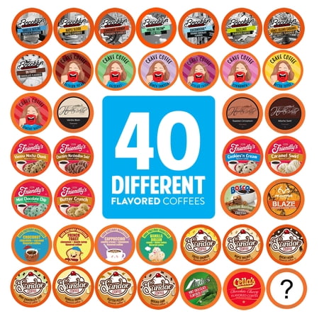 Two Rivers Coffee, Flavored Sampler, 40 Count Kcups