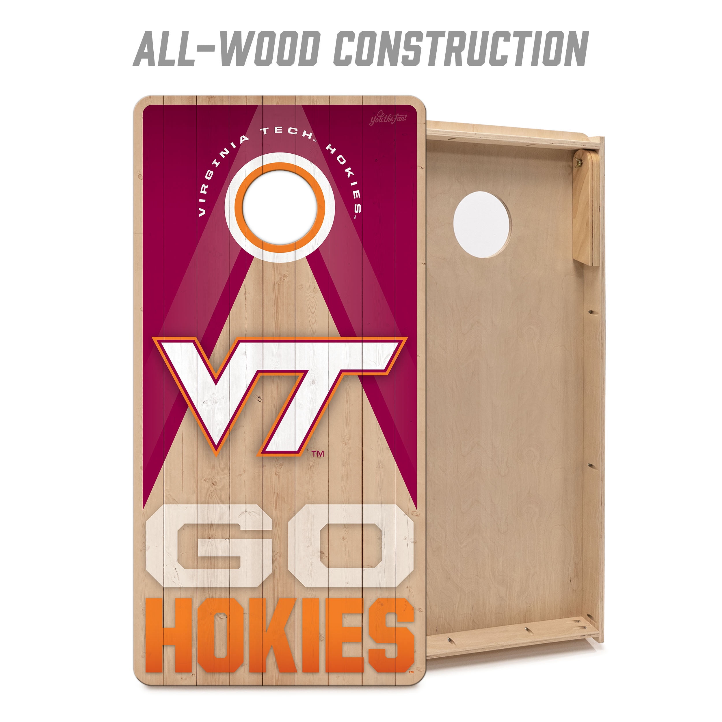 YouTheFan NCAA VA Tech Hokies 2X4 Slogan Series Cornhole NO BAGS