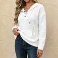 thumbnail image 4 of LIaqionyy Womens Hoodie Oversized Sweatshirt Casual Long Sleeve Drawstring Pullover Tops Textured Fall Winter Clothes, 4 of 8