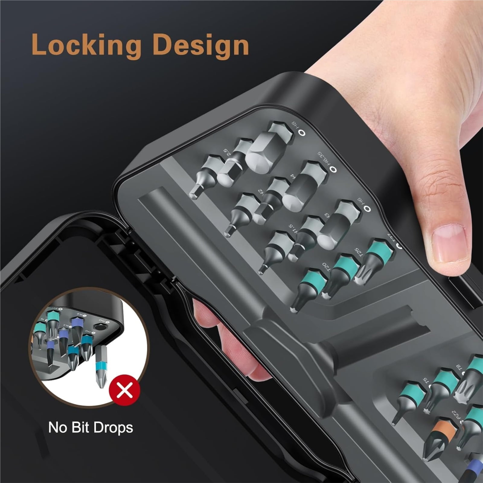24-in-1 Ratchet Wrench Screwdriver Set - S2 Steel Magnetic Bits, Detachable Handle & Compact Case for DIY Household/Bike Repair