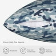 thumbnail image 5 of ZICANCN Geometric Blue Camouflage Throw Pillow Covers, Bed Couch Sofa Knit Decorative Pillow Covers for Living Room Farmhouse, 12"x12", 5 of 8