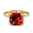 thumbnail image 2 of Mauli Jewels Rings for Women 2.25 Carat.Twt Cushion Shape Garnet Diamond Ring 4 Prong 10K Yellow Gold, 2 of 7