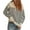 Gray-Sweaters, variant on AGWOLF Womens V Neck Sweater Striped Ribbed Knit Jumper Shirts Lapel Collar Long Sleeve Pullover Tops
