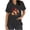 #258-Black, variant on Haivin Thanksgiving Womens Short Sleeve V-Neck Tops with Dual Pockets, Cotton Nursing Uniform for Medical and Home Care