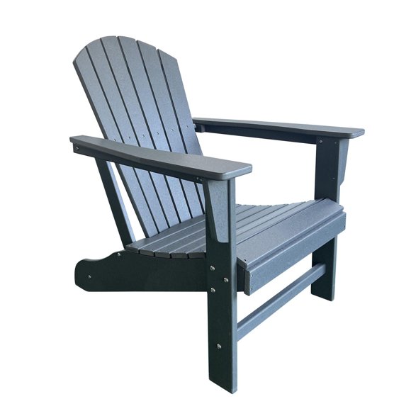 Traditional Resin Wood Adirondack Chair in Slate Grey