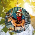 thumbnail image 3 of Whimsical Metal Hanging Wind Spinners & Chimes for Yard & Garden - Cheerful Reindeer Design with Festive Red Scarf & Santa Hat, 3 of 6