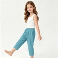 thumbnail image 6 of LJEFF Kids Elastic Waist Wide Leg Pants, Loose Solid Color Casual Soft Boys and Girls Trousers Light Blue Size 4 T, 6 of 7