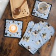 thumbnail image 5 of Pug and Footprints Kitchen Oven Mitt and Pot Holder Sets 2 Pcs for Baking, Cooking and Grilling, Heat Resistant Up To 392 °F, 5 of 7