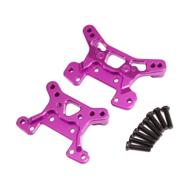 Amortiguadores delanteros y traseros de aleación de aluminio, soportes de amortiguación para coches RC, RC Púrpura