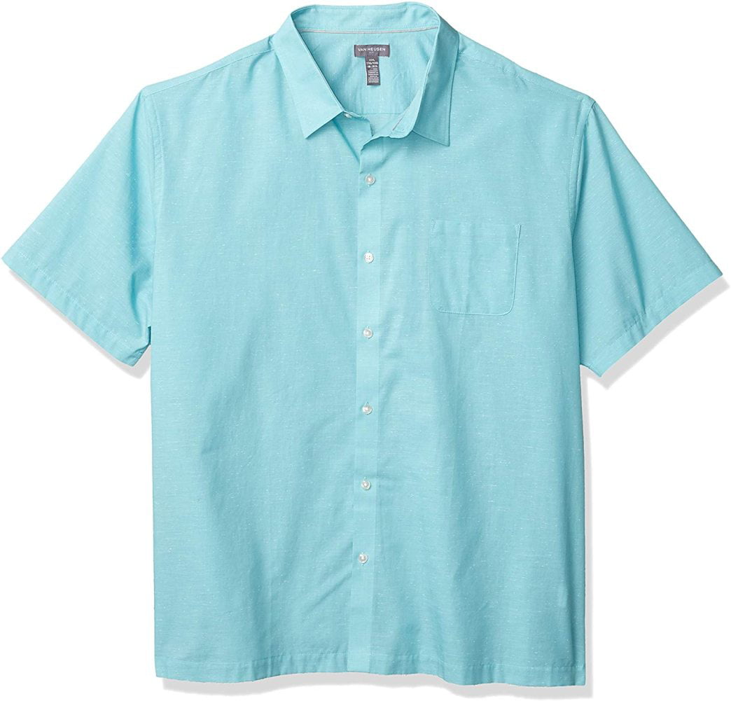 Van Heusen Men's Big and Tall Air Short Sleeve Button Down Grid Shirt at  Men’s Clothing store