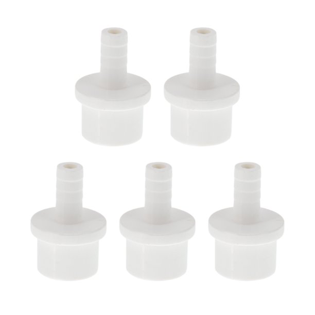 Conector de tubo recto de plástico con espiga de 1"x0.4" color blanco, 5 piezas