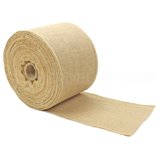 CleverDelights 4 Natural Burlap Ribbon - Wired Edges - 10 Yards - Jute  Burlap Fabric