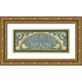thumbnail image 1 of Lewis, Kim 32x15 Gold Ornate Wood Framed with Double Matting Museum Art Print Titled - Life at the Beach, 1 of 4