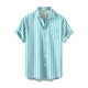 thumbnail image 1 of Camisas Hombre Manga Corta Camisa de manga corta con estampado corto para hombre, cuello informal, manga de verano, camisas para hombre (Green, XL), 1 of 5