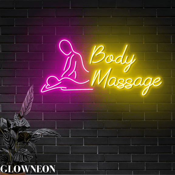 Glowneon Body Massage Led Sign, Body Massage Spa Neon Sign, Spa Decor
