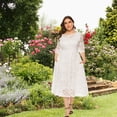 thumbnail image 5 of Women's Vintage Floral Lace Sleeve Bridesmaid Party Dress,white,XXL, 5 of 5