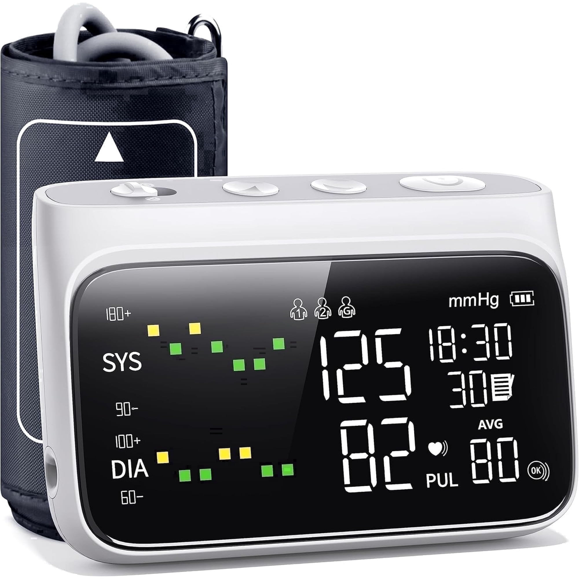 MMIZOO Upper Arm Blood Pressure Monitor, 2-User with 110 Reading Memory per User, Adjustable Cuff, LED Display