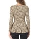 thumbnail image 3 of INSPIRAR CHIC Blusas de Mujer Estampadas con Cuello Redondo y Mangas Largas Peplum XS Albaricoque-Leopardo, 3 of 6