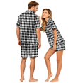 thumbnail image 4 of Couples Matching Pajamas 2 Piece Lounge Set Silk Pajama Satin Pjs Shorts Set Soft Loungewear S-Xxxxl(Men), 4 of 5