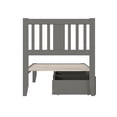 thumbnail image 3 of AFI Tahoe Lit Plateforme Simple en Bois Massif avec 2 Tiroirs, Gris, 3 of 10