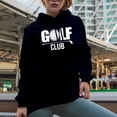 thumbnail image 2 of Golf Club with Ball, Golf Player, Golfing or Golfer Themed Merch Gift, Navy Blue Hooded Sweatshirt or Hoodie, Medium, 2 of 5