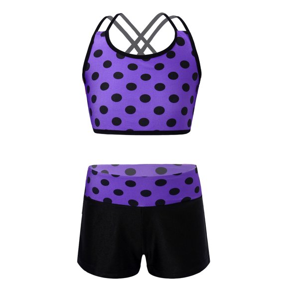 MSemis Kids Girls Two Pieces Ballet Dance Sports Outfit