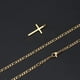 thumbnail image 4 of Collar Joxevyia con forma de cruz chapada en oro de 14 quilates para hombre y mujer, 4 of 7
