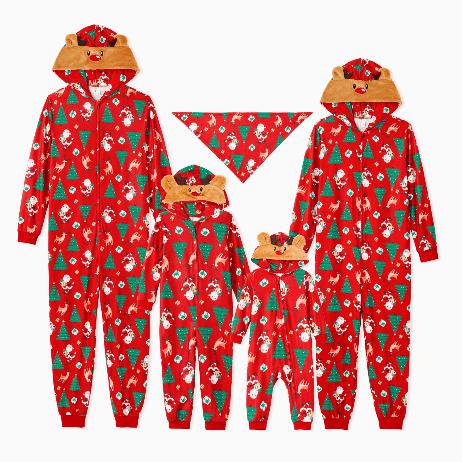 PatPat Christmas Bear Print Family Matching Pajamas Sets (Flame ...