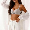 thumbnail image 3 of Bosfbaoi Women's Seamless Wireless Push Up Bra, Crisscross Cutout Adjustable Strap Invisible Bralette, Lightweight Comfort Everyday Wear for Women, Size S-XL, 3 of 7