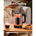 thumbnail image 6 of Auriswell Electric Tea Kettle with Temperature Control, 1.5L Glass smart Water Boiler for Tea, Coffee & Boil, Automatic Shut Off, 12h Keep Warm & LED One-Touch 6 Presets, 6 of 9