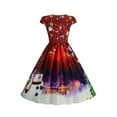 thumbnail image 4 of LilyLLL Womens Christmas Novelty Printed Cotume Vintage Big Swing Midi Dress, 4 of 4