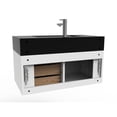 thumbnail image 4 of Castello USA Nile 36" White Wood Floating Vanity with Black Top and Gold Trim, 4 of 8