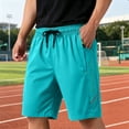 thumbnail image 4 of Resicozy Casual Sweat Shorts for Men with Zipper Pockets Cotton Athletic Gym Shorts Lightweight Running Lounge Shorts Sky Blue M, 4 of 8
