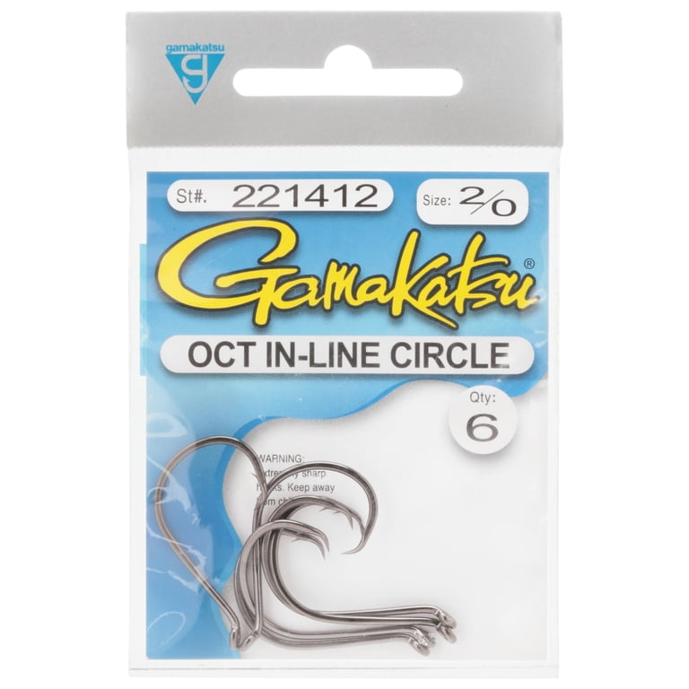 Gamakatsu Oct In-Line Circle Fishing Hooks 6 ct Bag