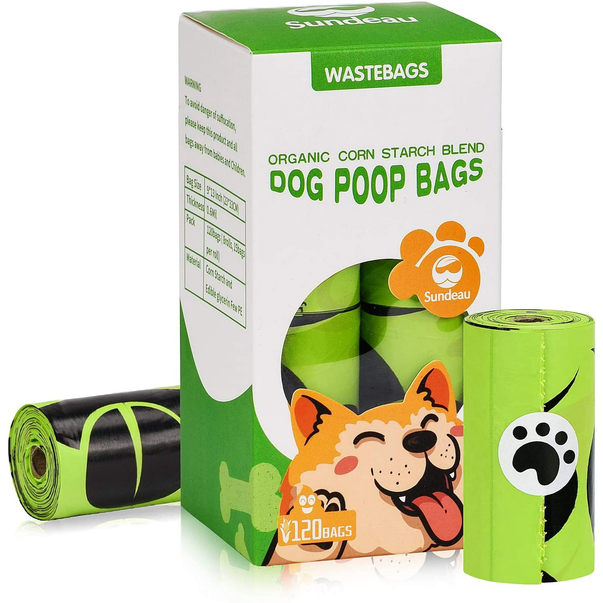 Biodegradable for Dog Eco Friendly s Leak Proof Dog Waste Bags Unscented Compostable s 120bags 8rolls Walmart