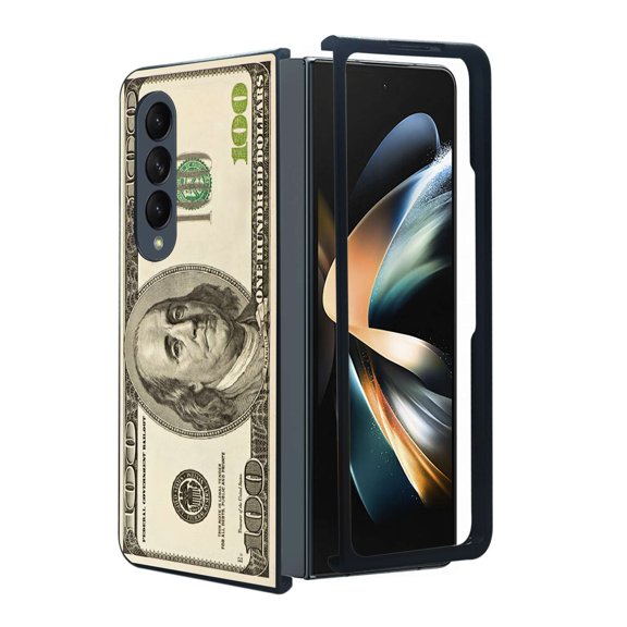 ANJ  Protective Snap-On Design Printed Case Compatible with Samsung Galaxy Z Fold 4 - Hundred Dollar Bill