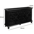 thumbnail image 5 of Well Designed Wooden Accent Cabinet With Lattice Doors Black, 5 of 6