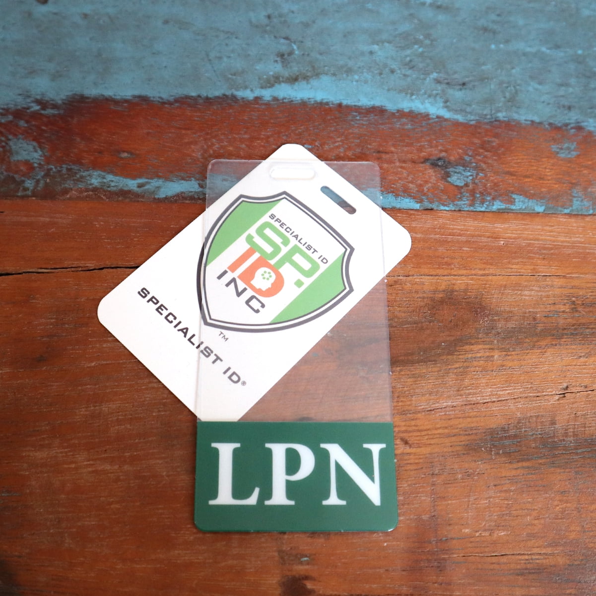 Clear LPN Badge Buddy Vertical - Hospital & Nurse ID Backer Cards - Transparent Title/Role Identifier - Wear Behind Medical Name Badge on I’D Reel or Lanyard by Specialist ID (Green)