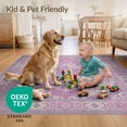 thumbnail image 4 of ODIKA 5'x7' Ultra-Soft Area Rug, Purple Boho Abstract Symmetrical Motif Watercolor Ombre Blend None Washable, Bare feet friendly, Silk-Touch for Bedroom Home office, 4 of 7