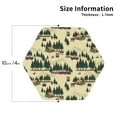 thumbnail image 2 of Honeii Camping Caravan 1 print Leather Coaster Set of 4, ideal for safeguarding your furniture from drinks spills and effortless cleanup-Hexagon, 2 of 6