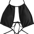 thumbnail image 2 of Gibobby Traje de baño completo mujer Traje de baño de una pieza de ropa interior sexy para mujer Bikini de correa delgada Traje de baño de color sólido C(Negro,M), 2 of 5