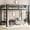 Black, variant on Newest Space-Saving Modern Metal Twin Loft Bed with Dual Ladders and Guardrails, Black