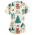 thumbnail image 5 of Garbnen Christmas Scrubs for Women Funny Xmas Printed V Neck Short Sleeve Fall Womens Scrub Top Nurse Uniforms with Pocket S-5XL, 5 of 5