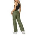 thumbnail image 4 of Yesfashion Cargo Pants Women Baggy Casual High Waisted Straight Leg Pants Loose Trousers with Pockets, 4 of 5