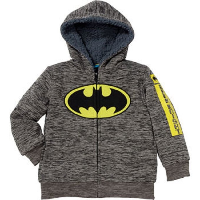 Boys Marvel Superhero Lined Full Zip Hoodie Jacket -Batman-5 - Walmart.com